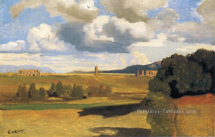 La Campaagna Romaine avec l’Aqueduc Claudien plein air romantisme Jean Baptiste Camille Corot Peintures à l'huile
